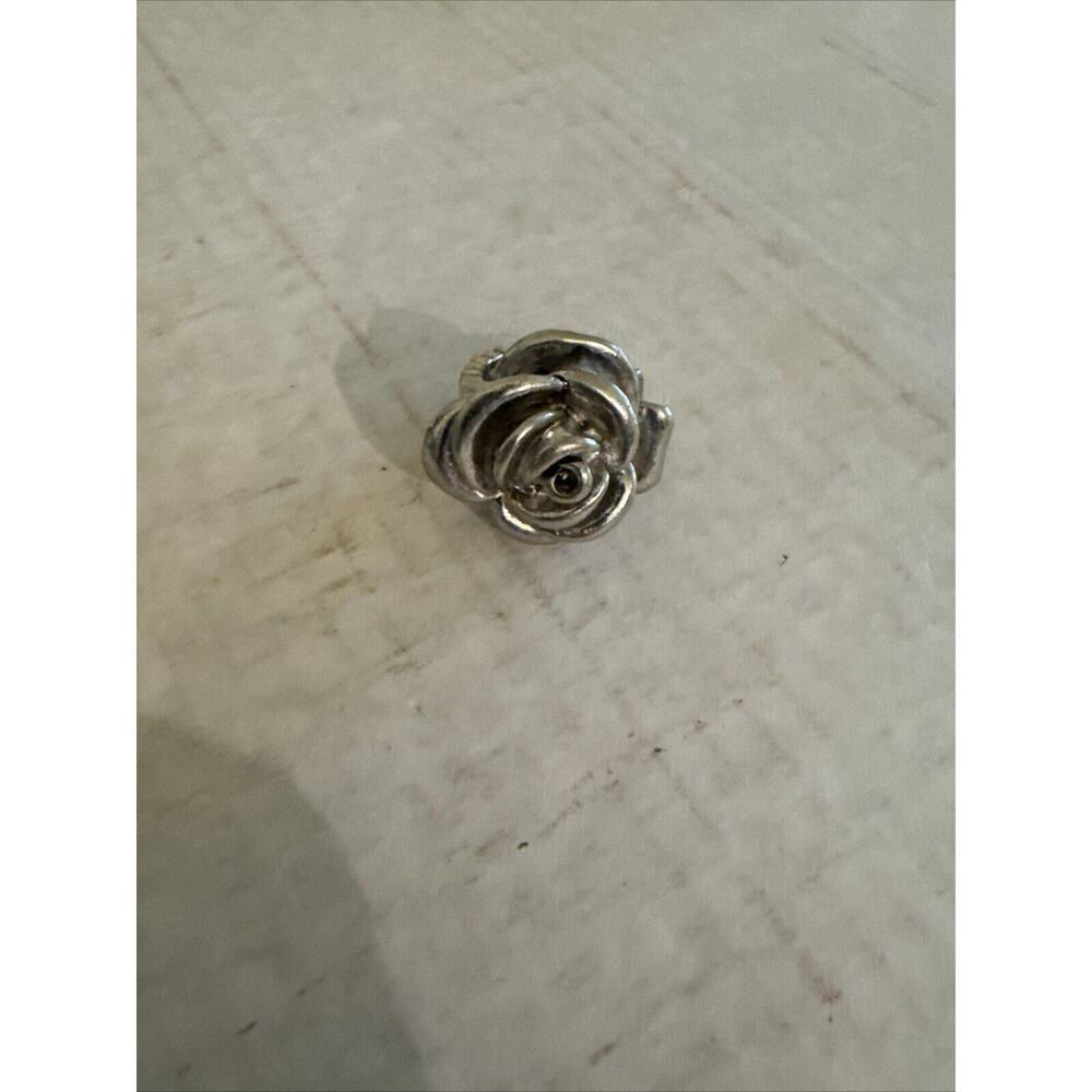 Vintage Romantic Rose Fashion Ring Cast Silver-tone Flower Ring